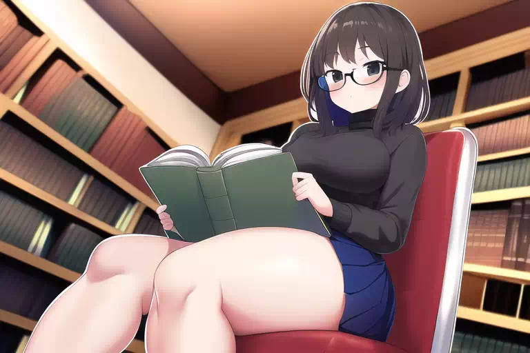 【AI】本を読むむちむち文学少女①
