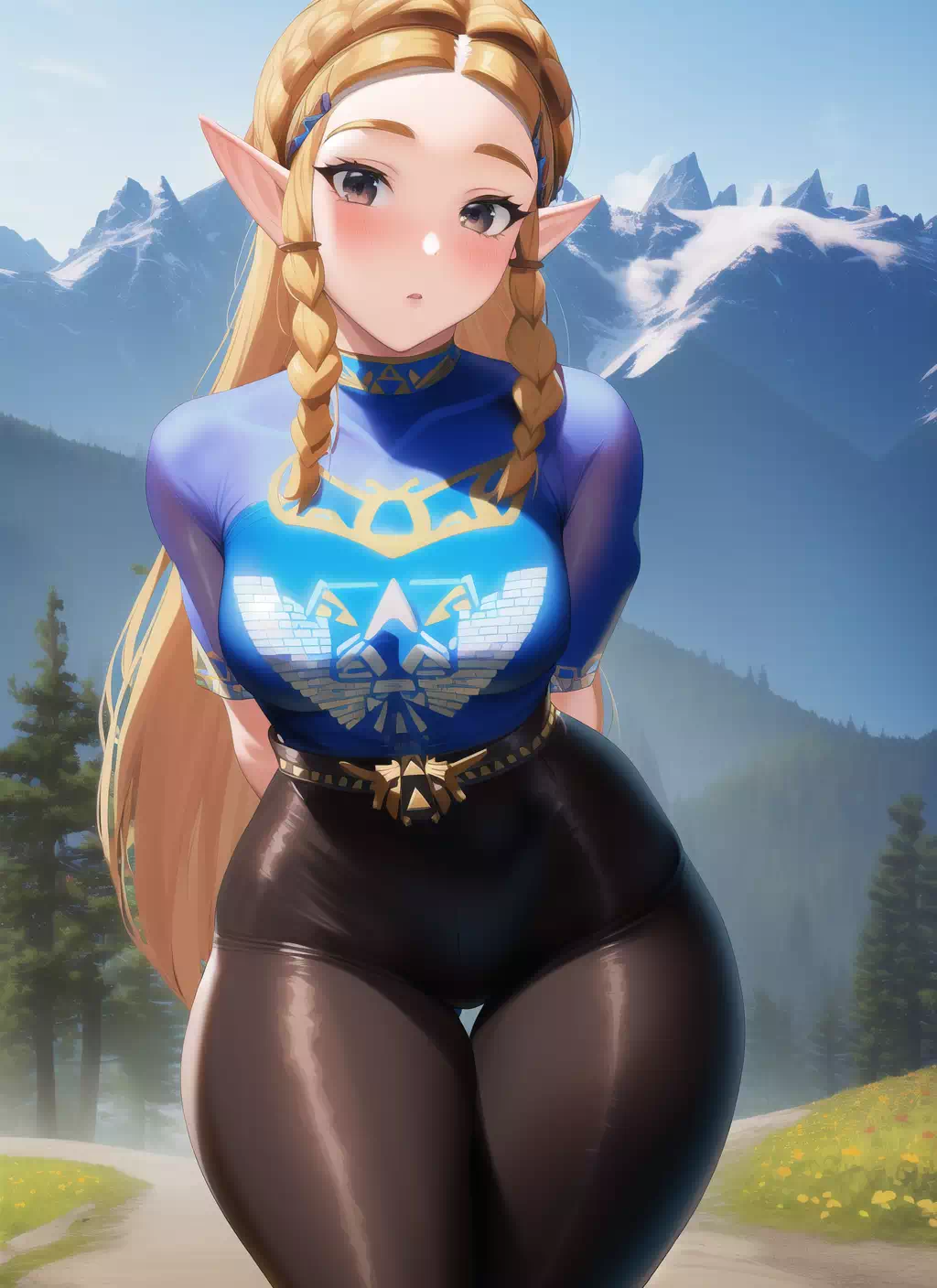 Zelda in the mountains