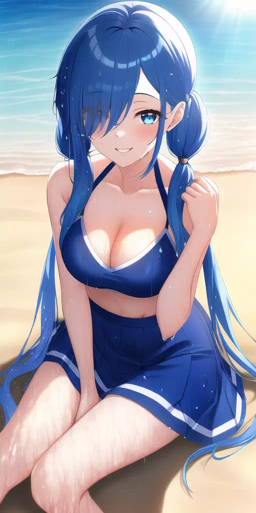Blue Skirt at the Beach