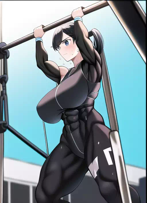 【AI】過酷な懸垂トレーニング中のモブ女兵士９