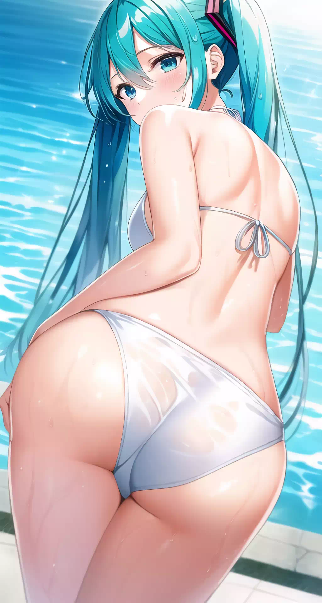 white bikini miku