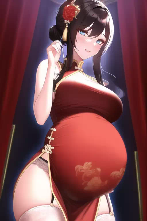 {novel ai}china dress,pregnant3