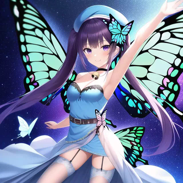【NovelAI】Butterfly dress girl