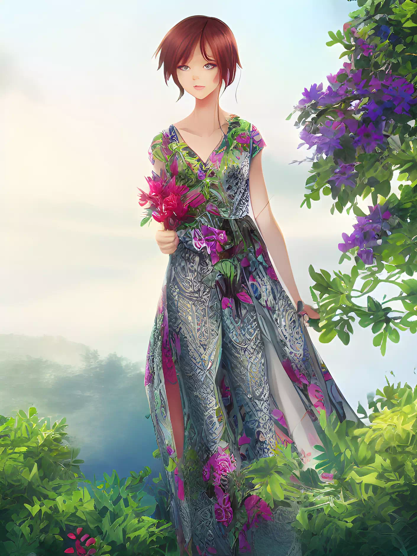 girl in flower dress