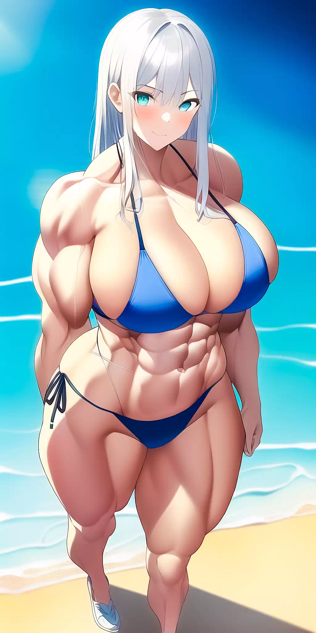 Beach muscle girl