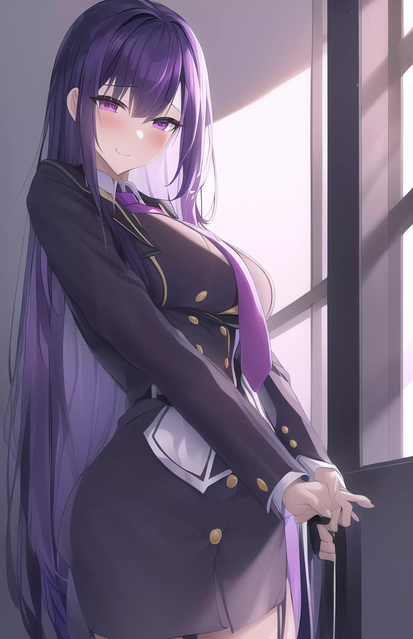 紫髪軍服少女 AI作画