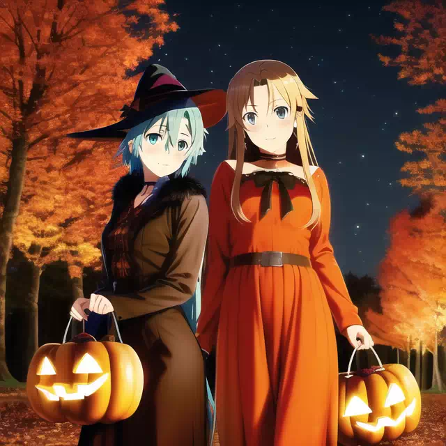 Sinon and Asuna Halloween