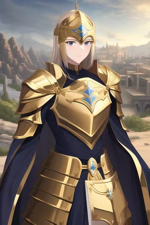 Golden Armored Knight (Novel AI)