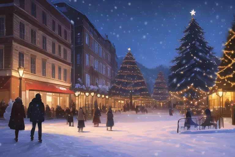 クリスマス　風景　背景　素材