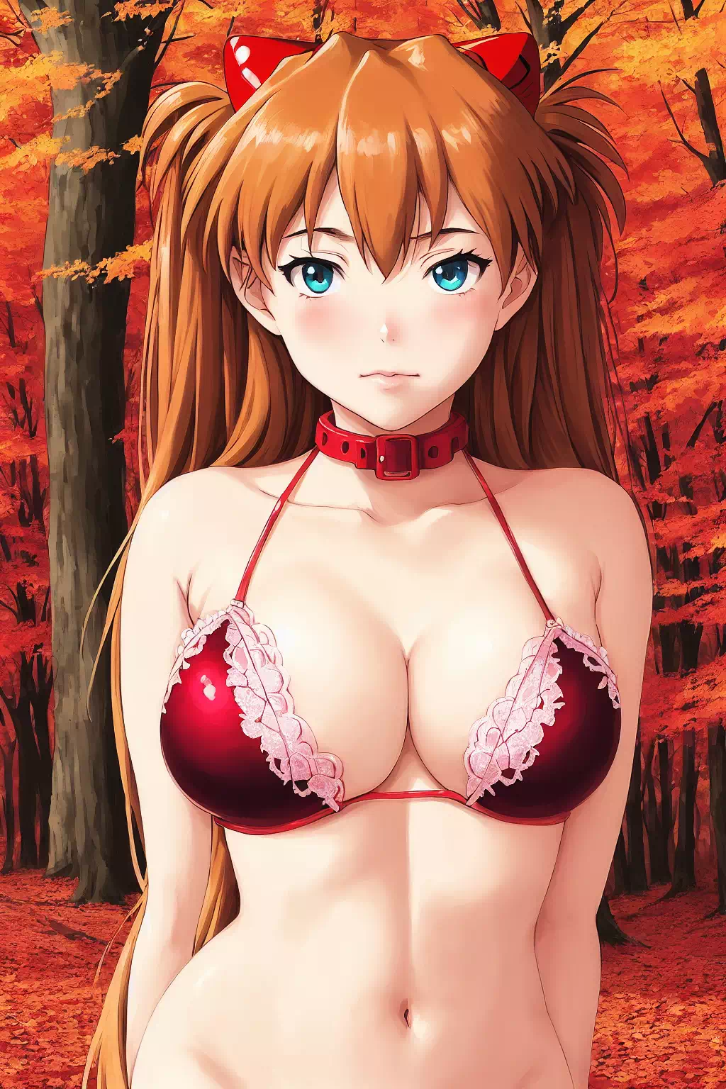 SFW Asuka and Rei pics in forest