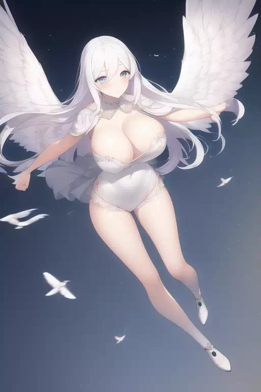 天使 巨乳 白毛