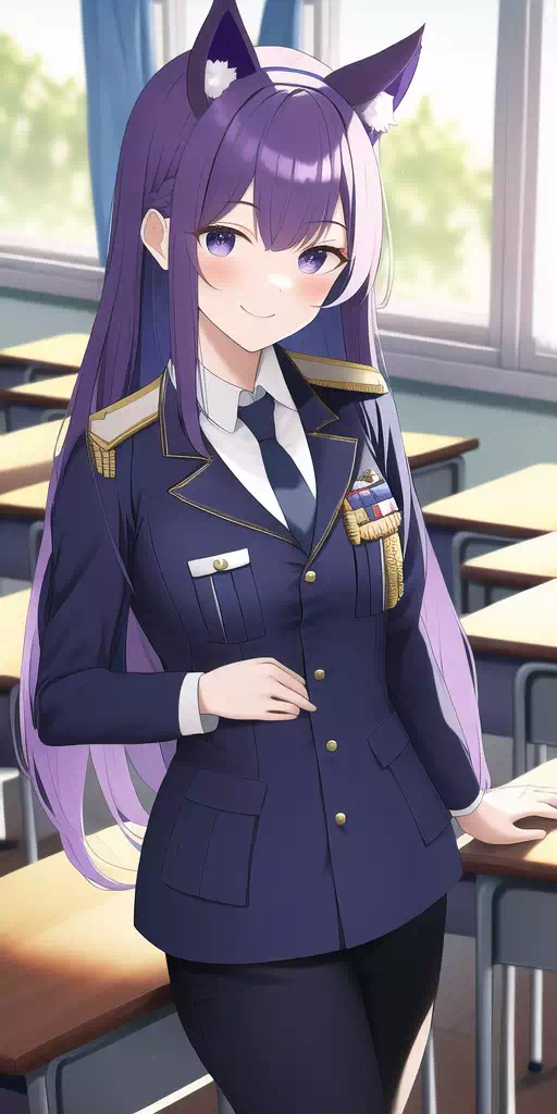 【AI絵】ケモミミ紫髪