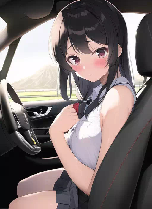 Mai Sakurajima Driving Car