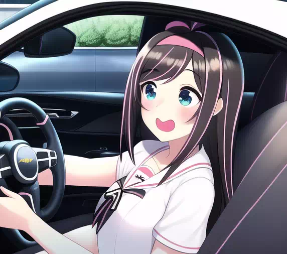 Kizuna Ai Driving Car