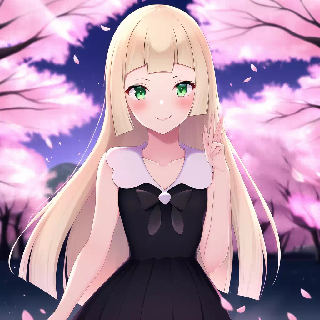 Lillie and cherry blossoms