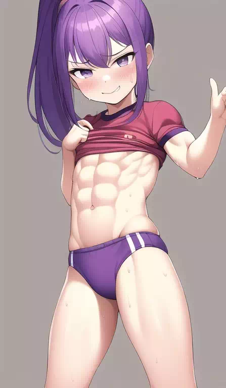 Purple hair gym girl