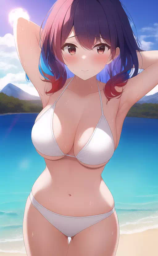 Girl on a sunny beach