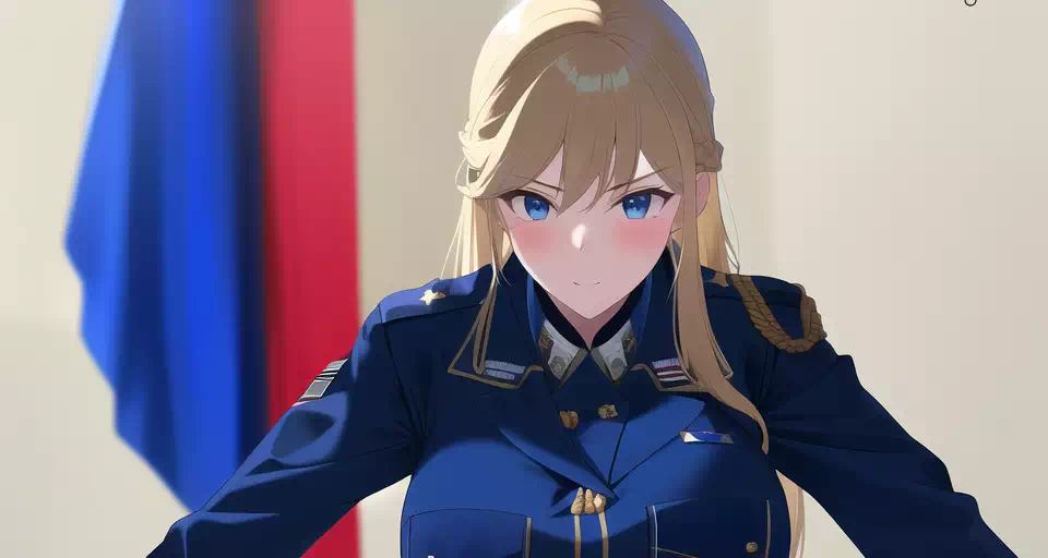 1girl military uniform blonde