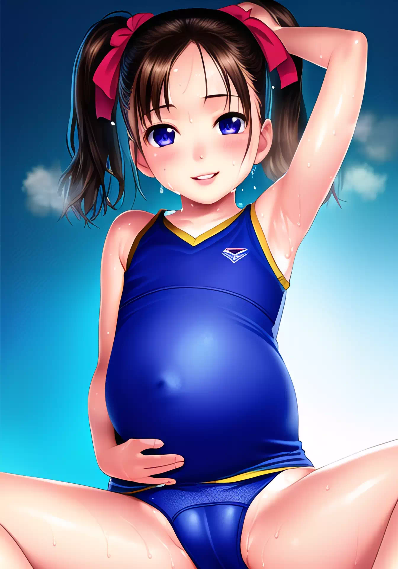 Cute pregnant loli cheerleader