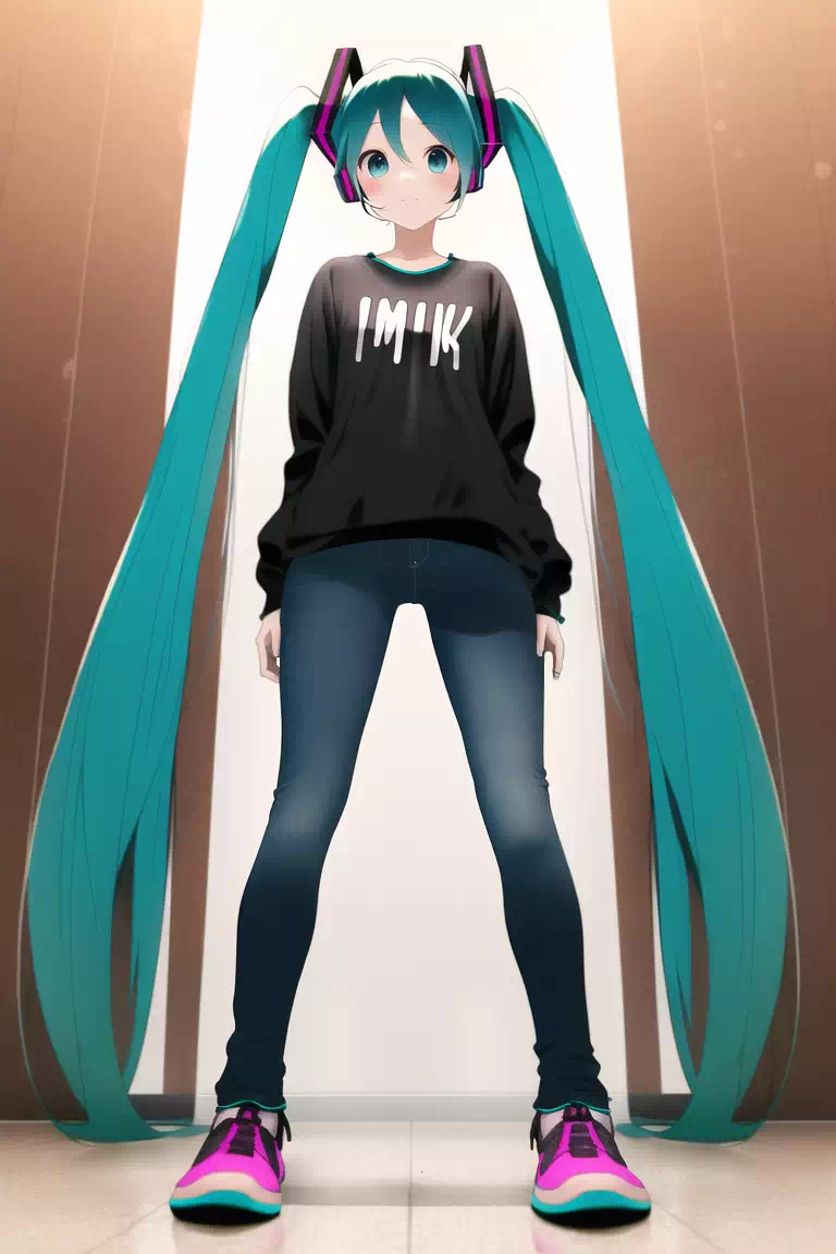Miku with blue jeans