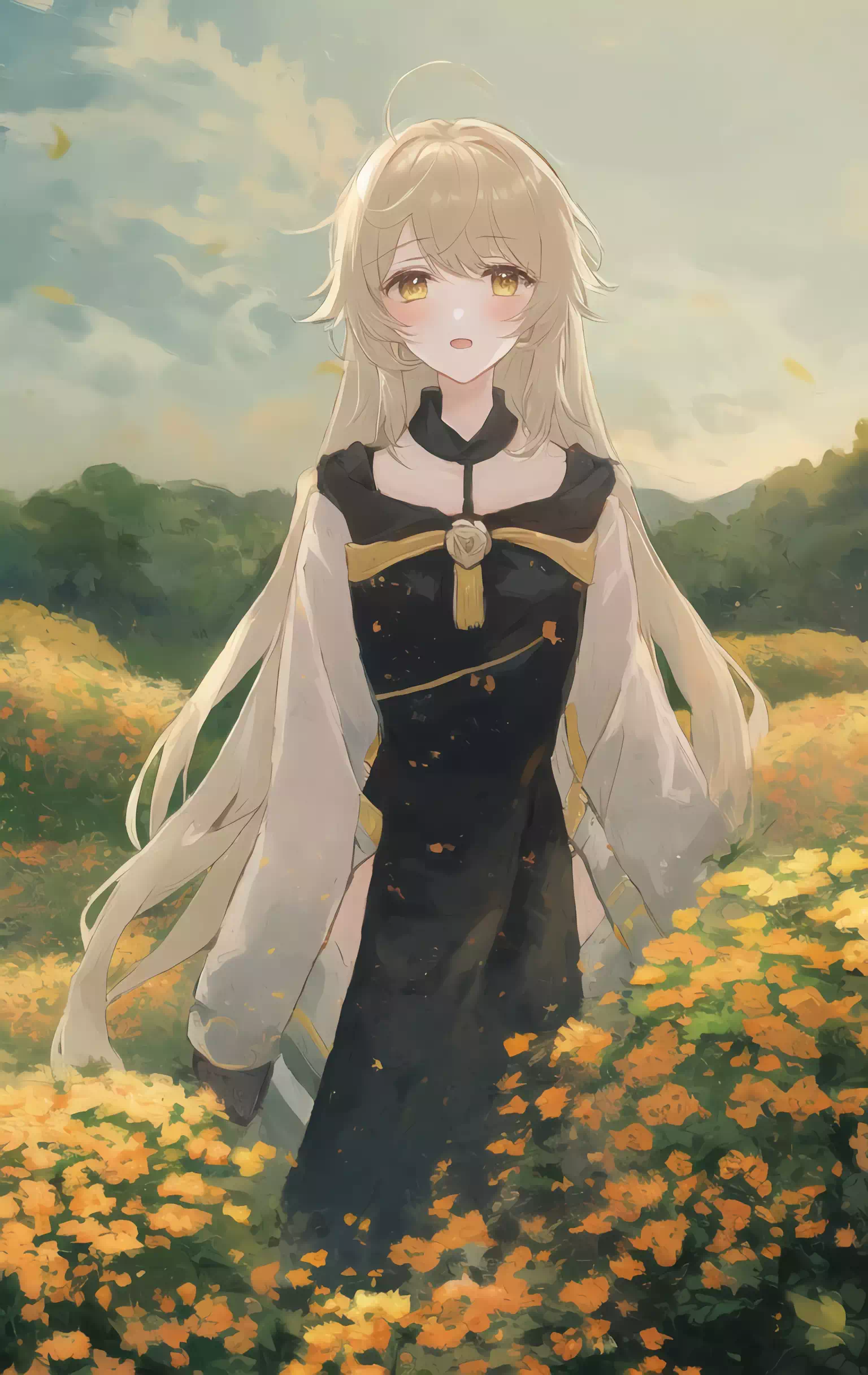 A girl in flowers