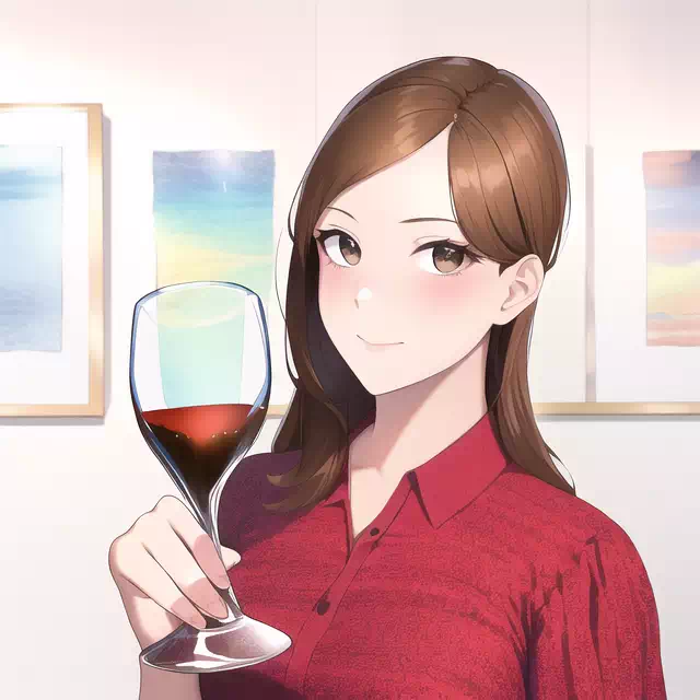赤ワインを一杯飲む (Novel AI)