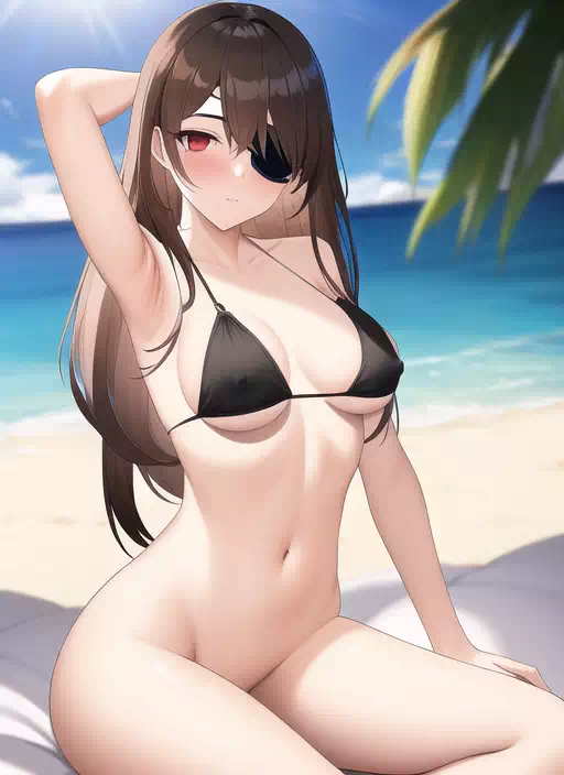Bikini fit her well too (⌒▽⌒)