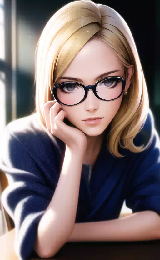 Blond Girl with Glasses