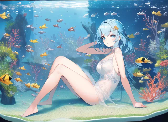 【AI作画】水族箱中的少女（Aquarium Girl）