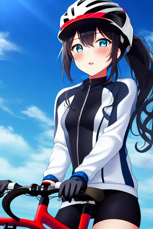 自転車に乗っている少女(1)