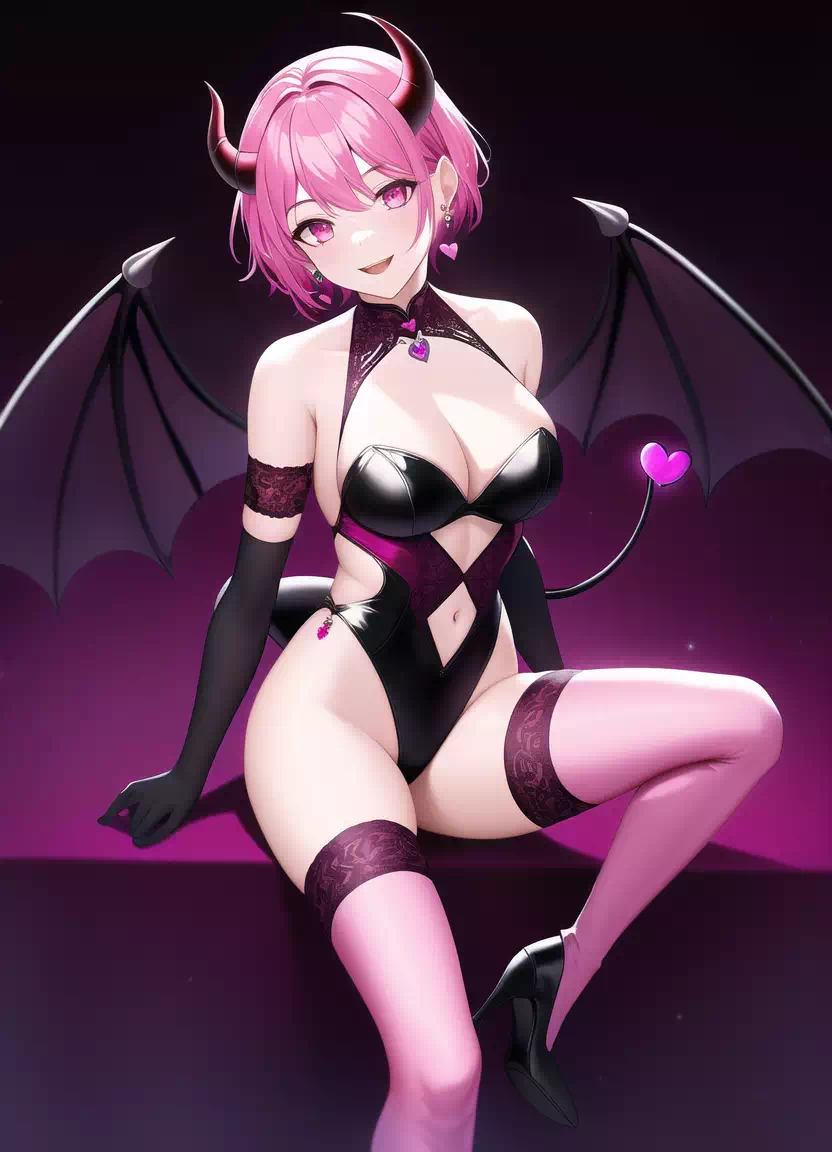 succubus with pink hair