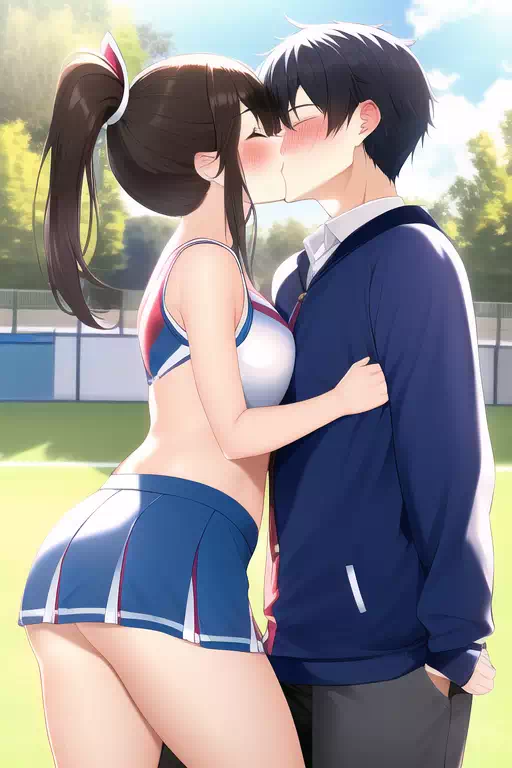 Cheergirl kissing her BF4