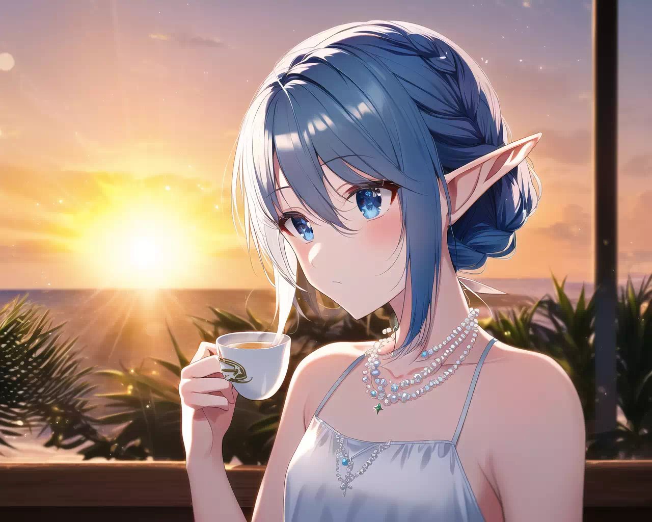 tea with blue elf