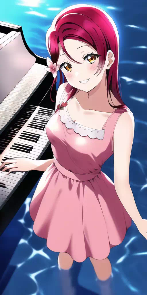 【AI生成】水面にピアノ