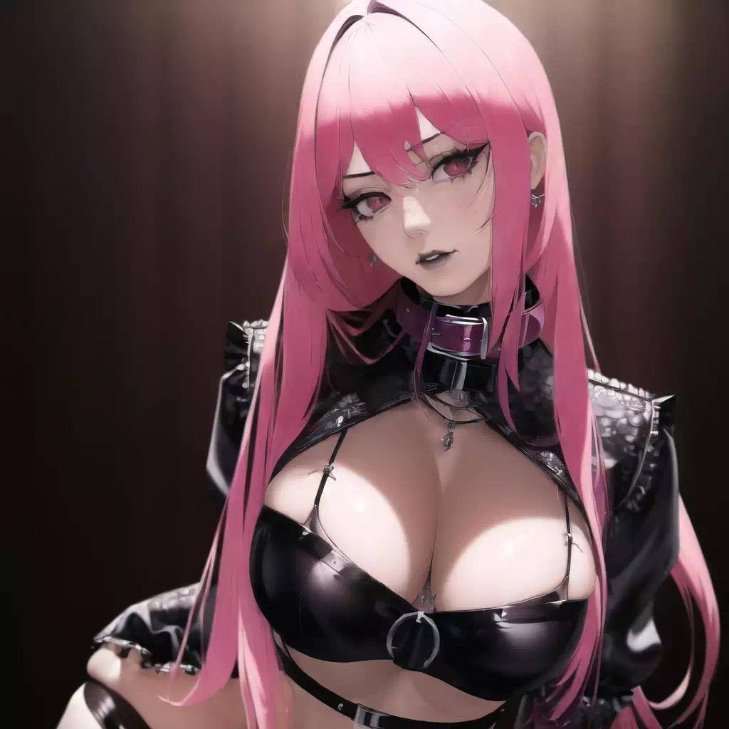 【AI】ピンク髪のセクシーなゴシック少女?