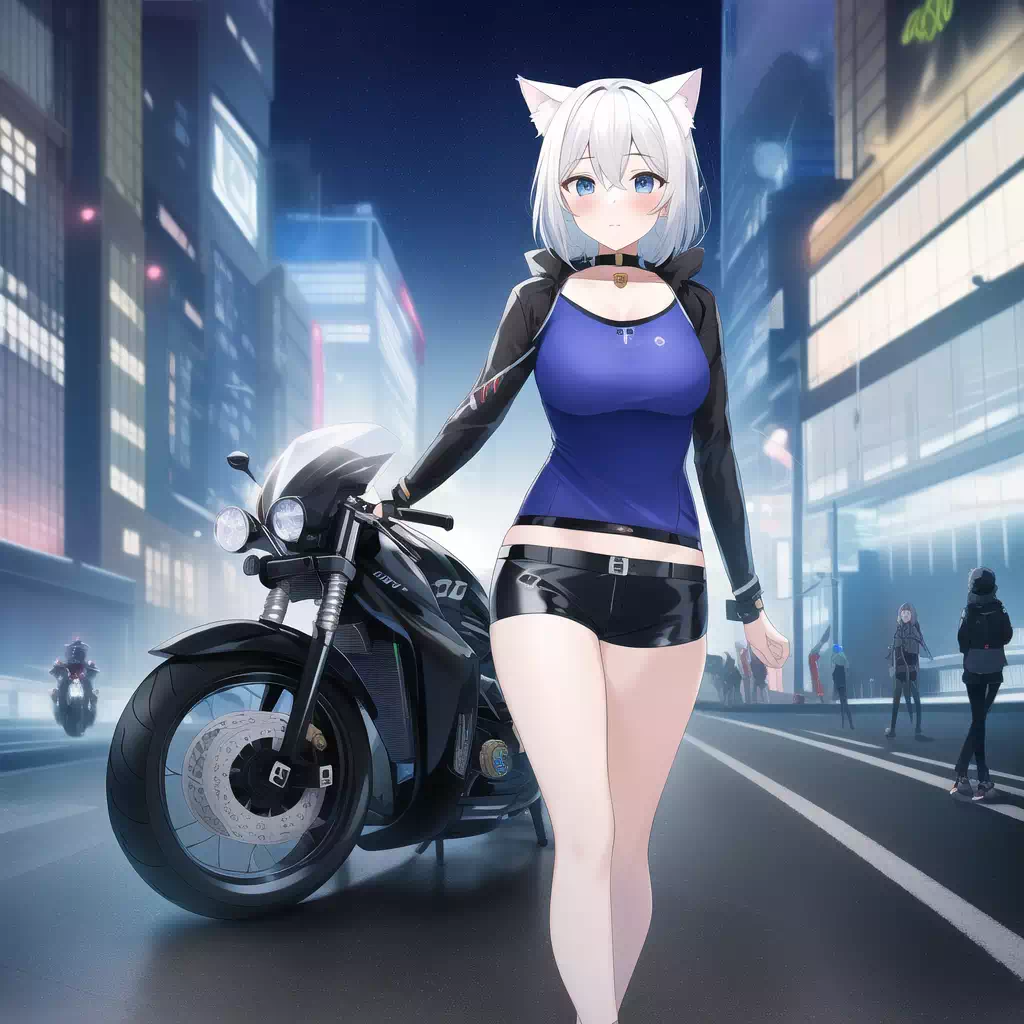 AI： Catgirl With Motorcycle