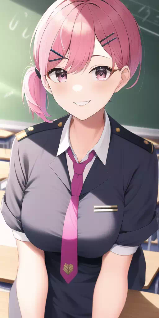 【AI絵】ピンクの色髪の指揮官