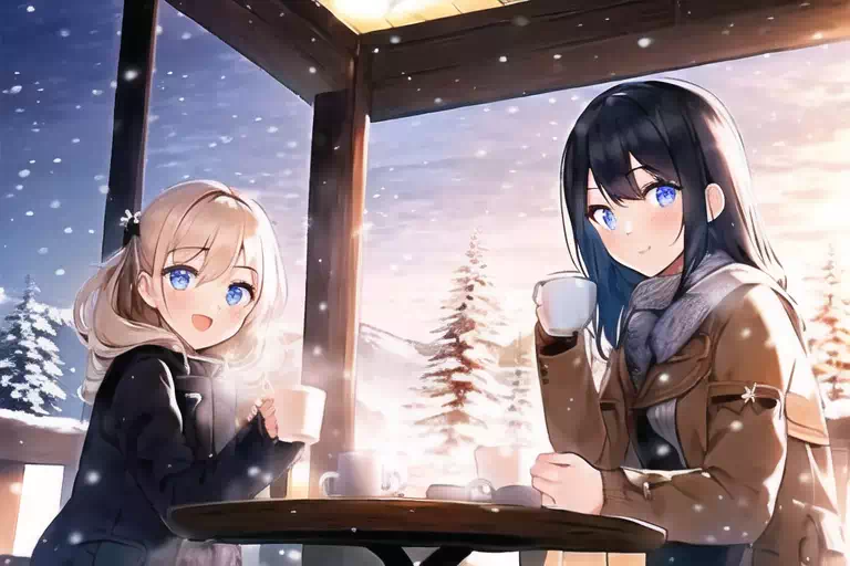冬のカフェ