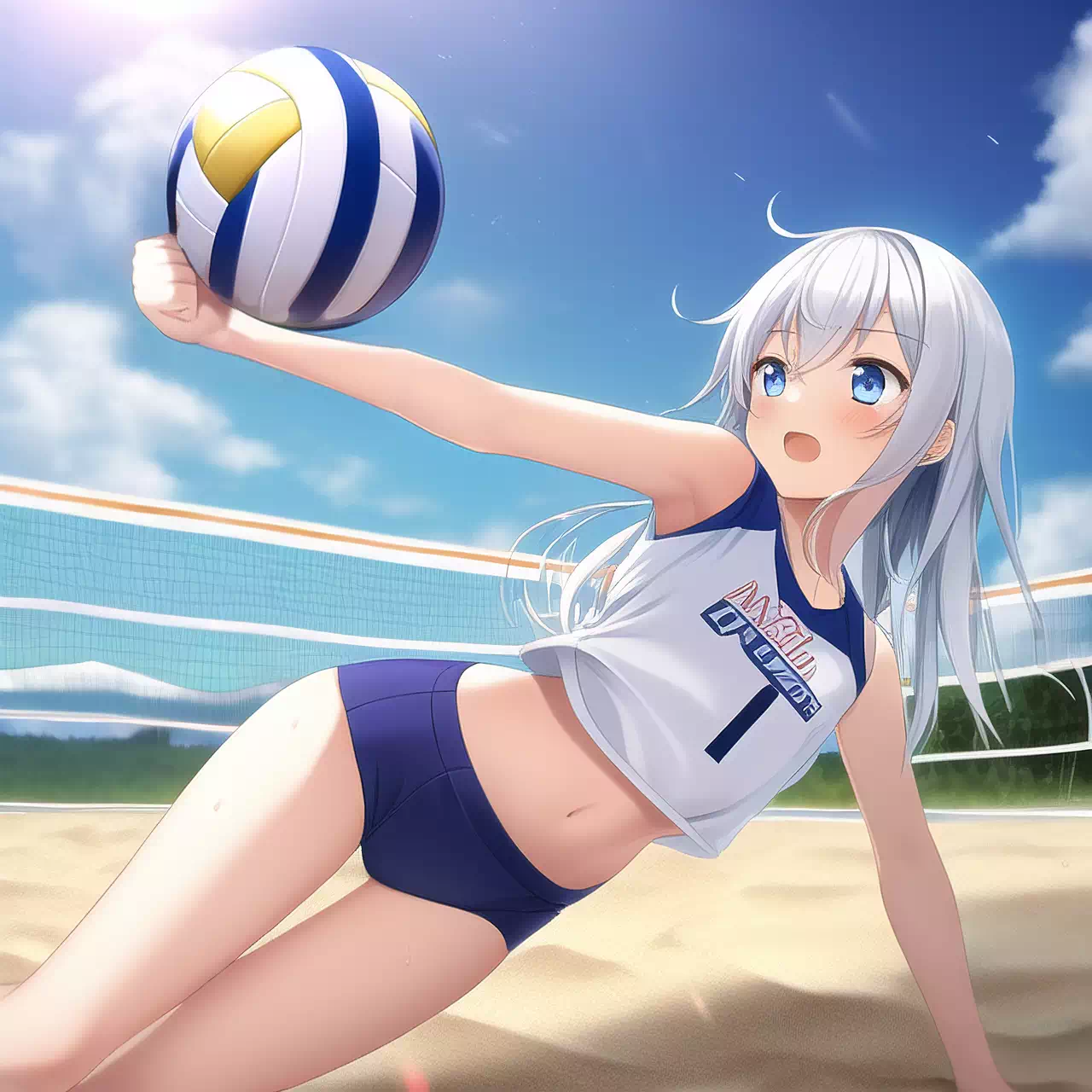 Hibiki plays volleyball!