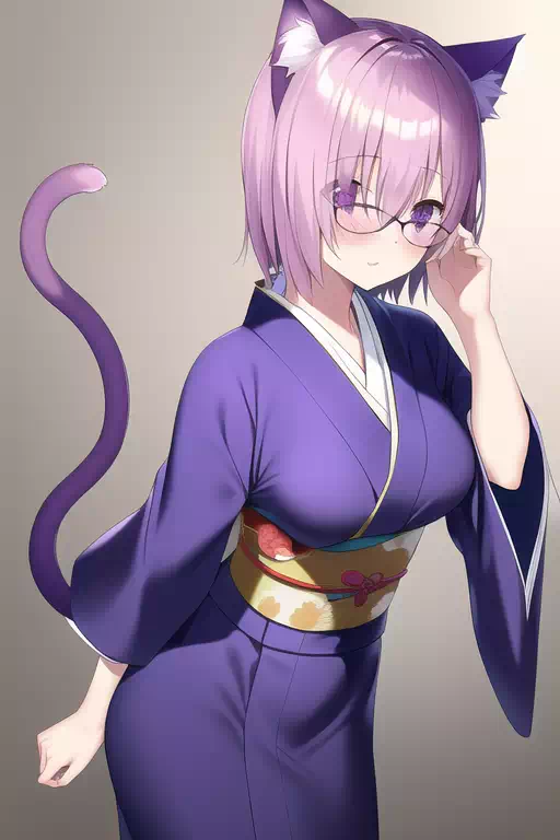 Cat girl Mash Kimono (AI)