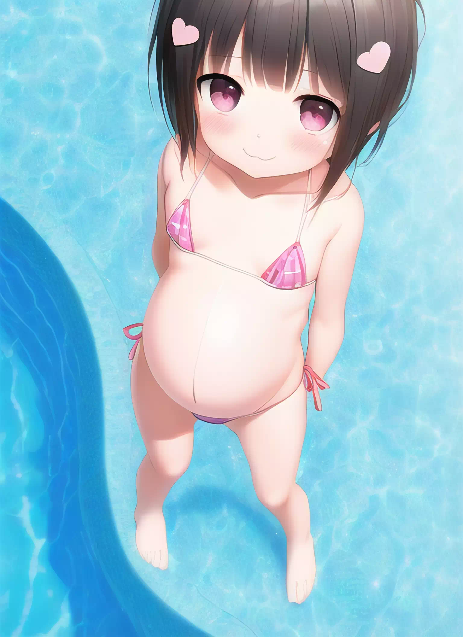 pregnant loli enoying the pool