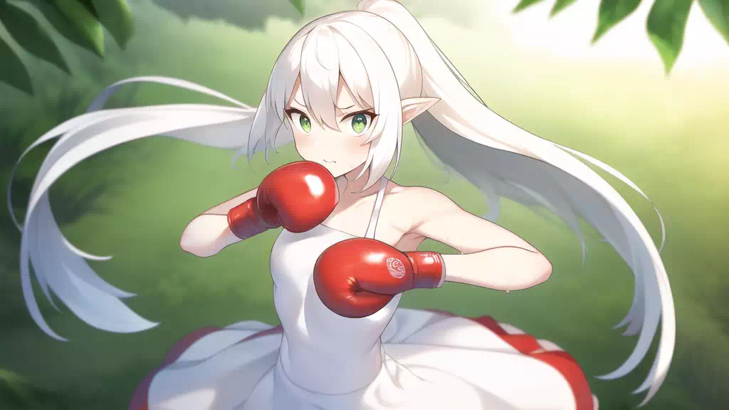 女子ボクシングAI生成画像 森林の魔術3