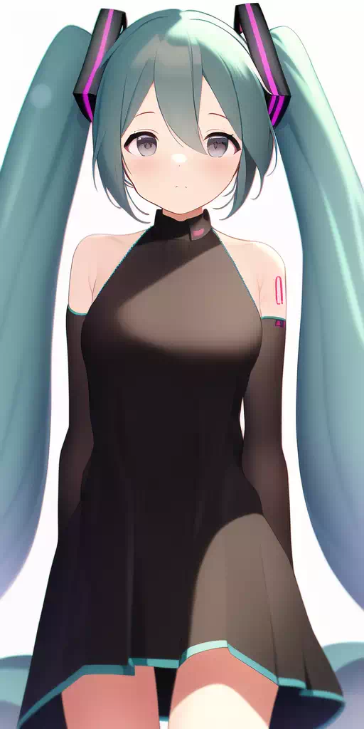 Hatsune Miku in black dress