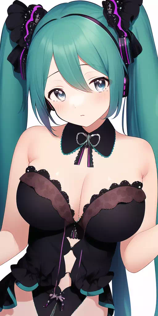 Hatsune Miku in gothic outfit