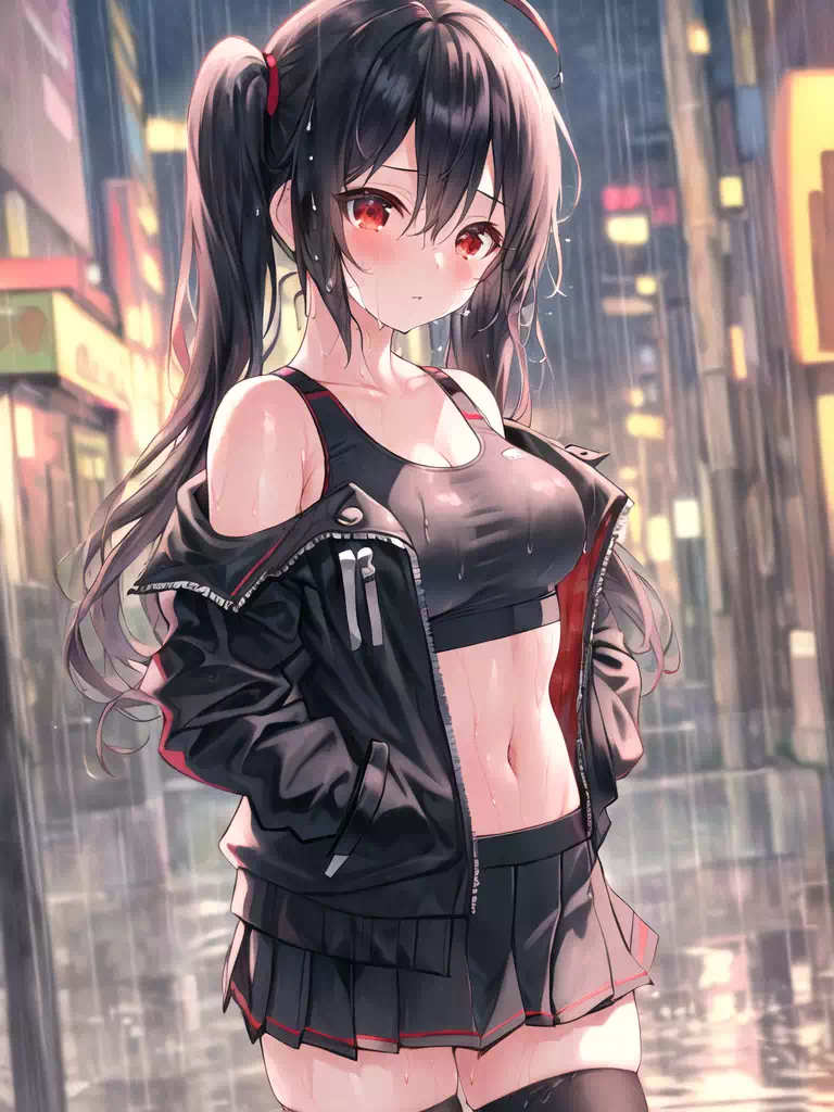 雨の中のsport girl
