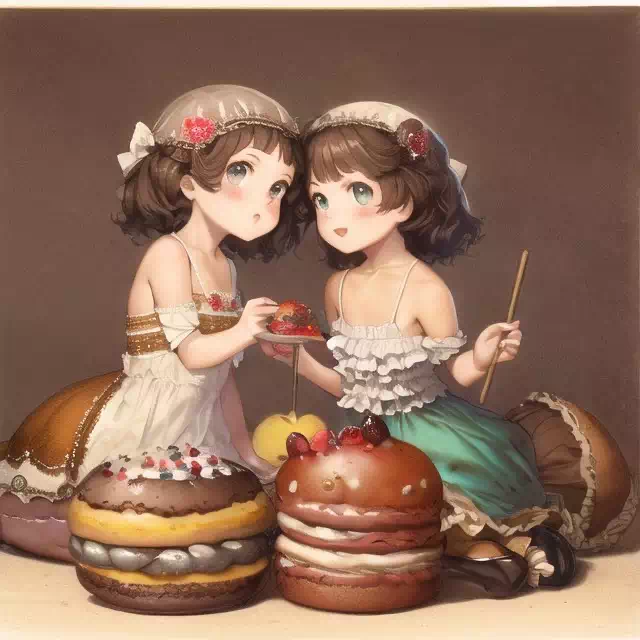ケーキと女の子