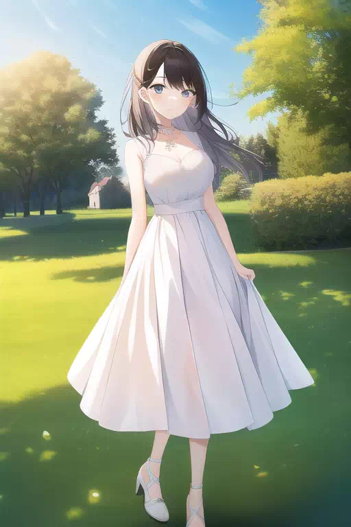A girl in a whIte dress