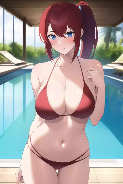 Redhead Woman in bikini