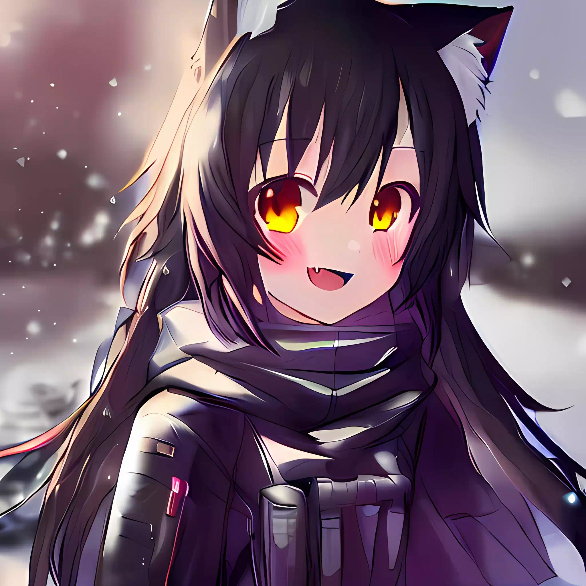 happy catgirl in the winter v2