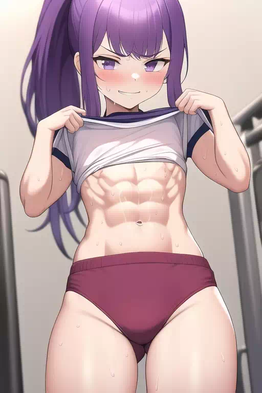 Purple hair gym girl 2